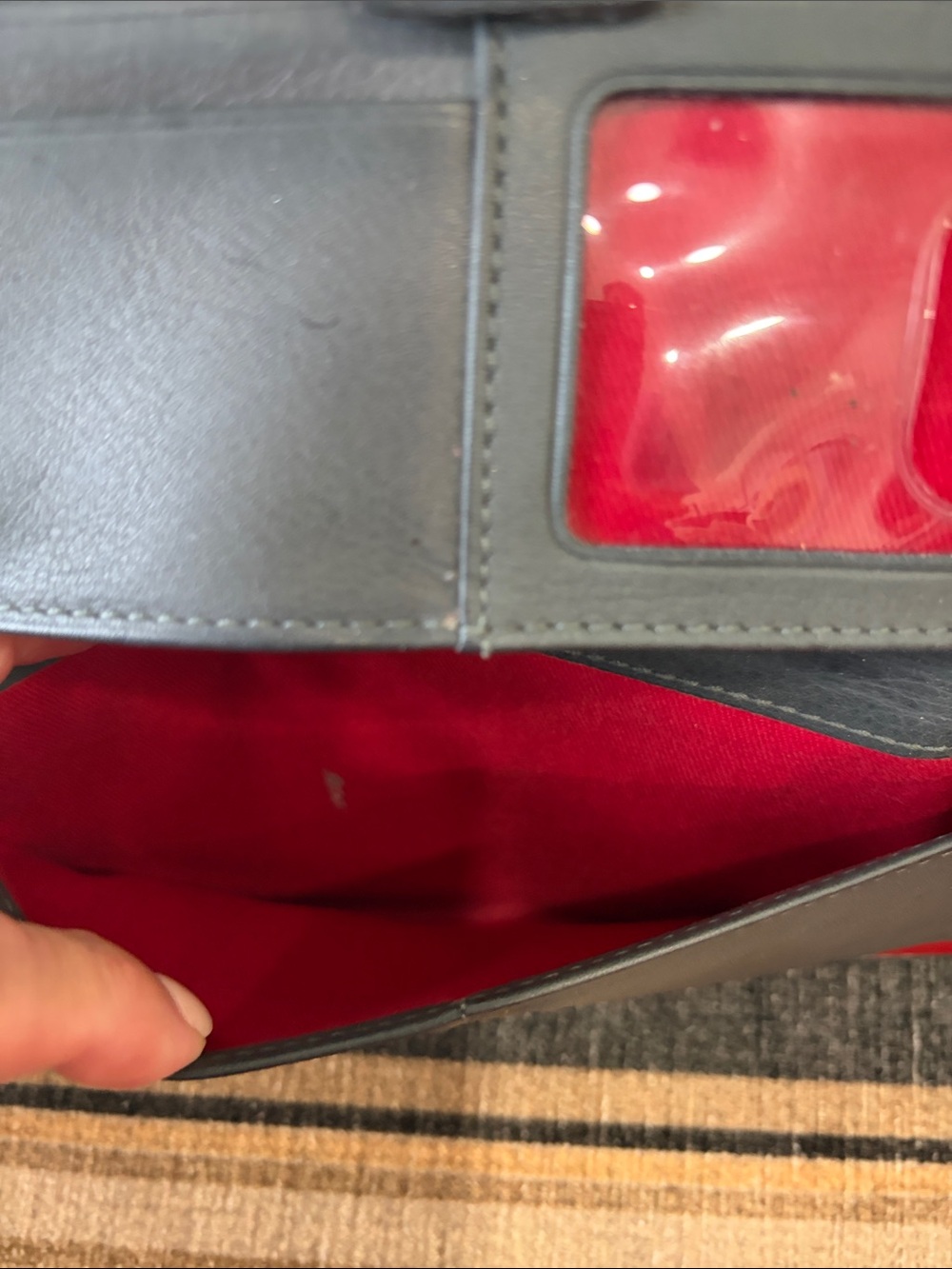 Hammitt Gray Leather 110 North Zip Wallet with Gold Studs - Picture 12 of 14